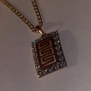 Gold Plated Necklace with Large Pendant